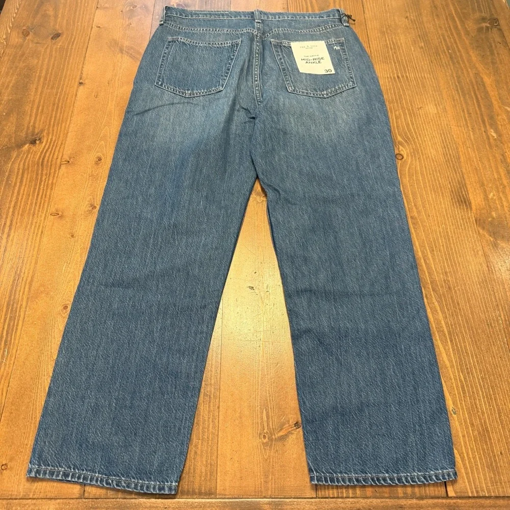 Rag & Bone Hattie‎ Mid Rise Straight Leg Ankle Length Jeans Size 30 Medium Wash